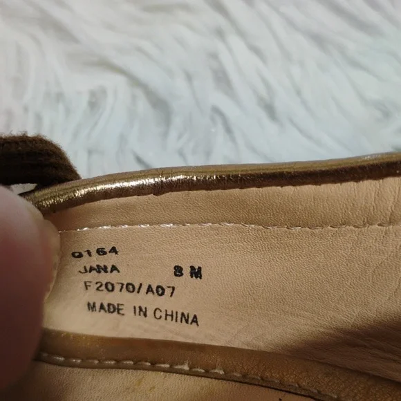 Coach Ballet Flats W Gold Detail Sz.8M They can fit 8.5 Like New (X-100 CRATE) - Picture 12 of 15